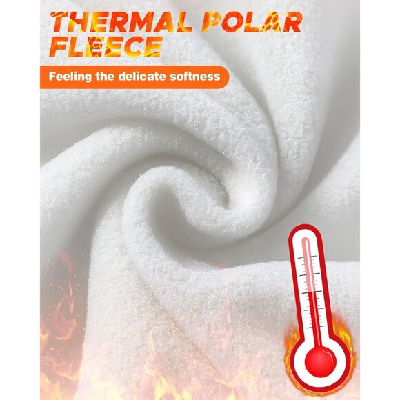 Women's Face Ski Mask with Movable Design Fleece Winter Face Cover White - Picture 4 of 6